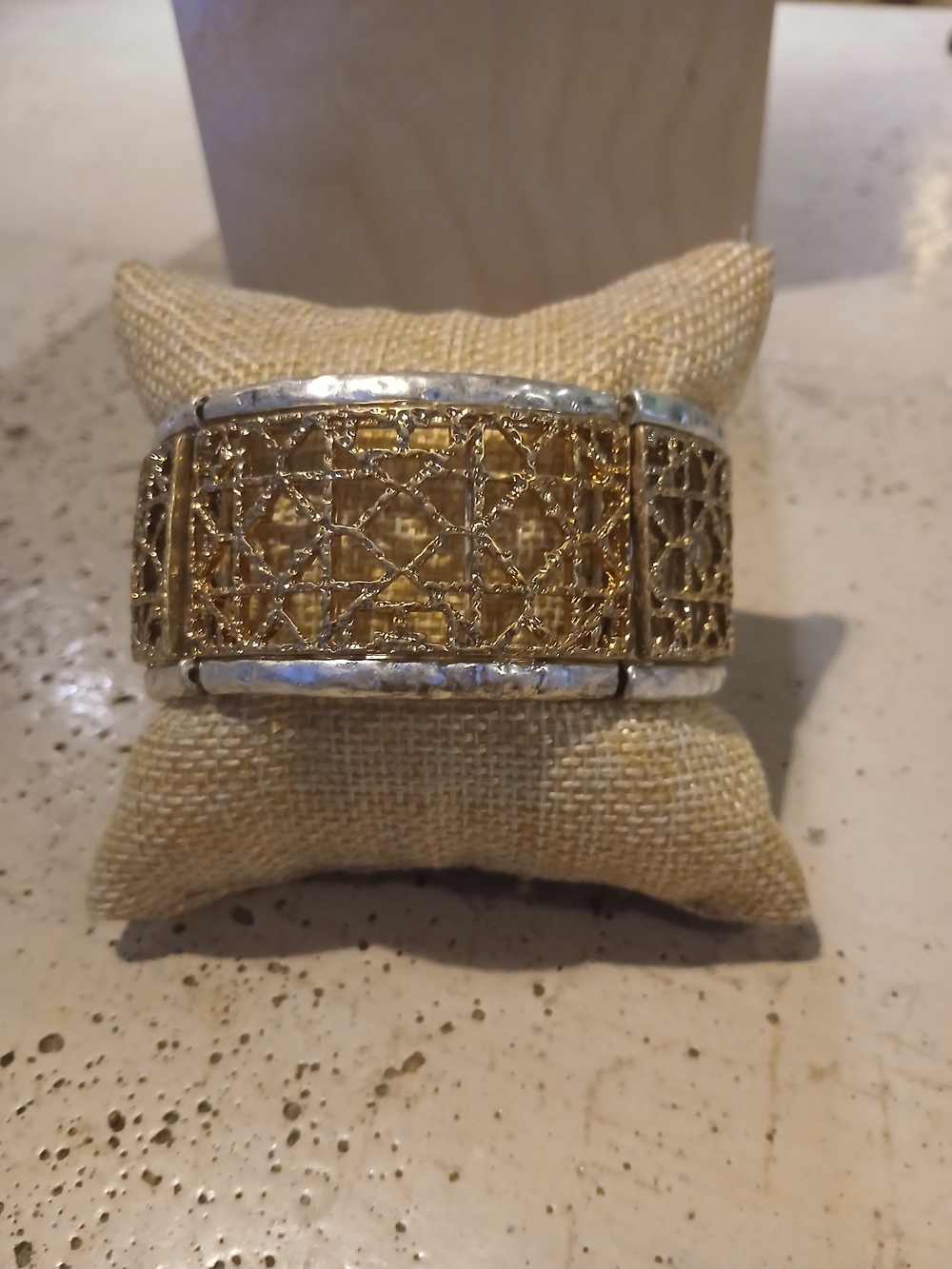 ICON Gold and Silver Filigree Wide Bracelet